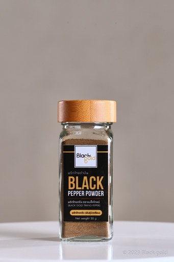 Black Trang pepper powder in 50g bottle