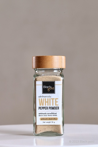 White Trang pepper powder in 50g bottle